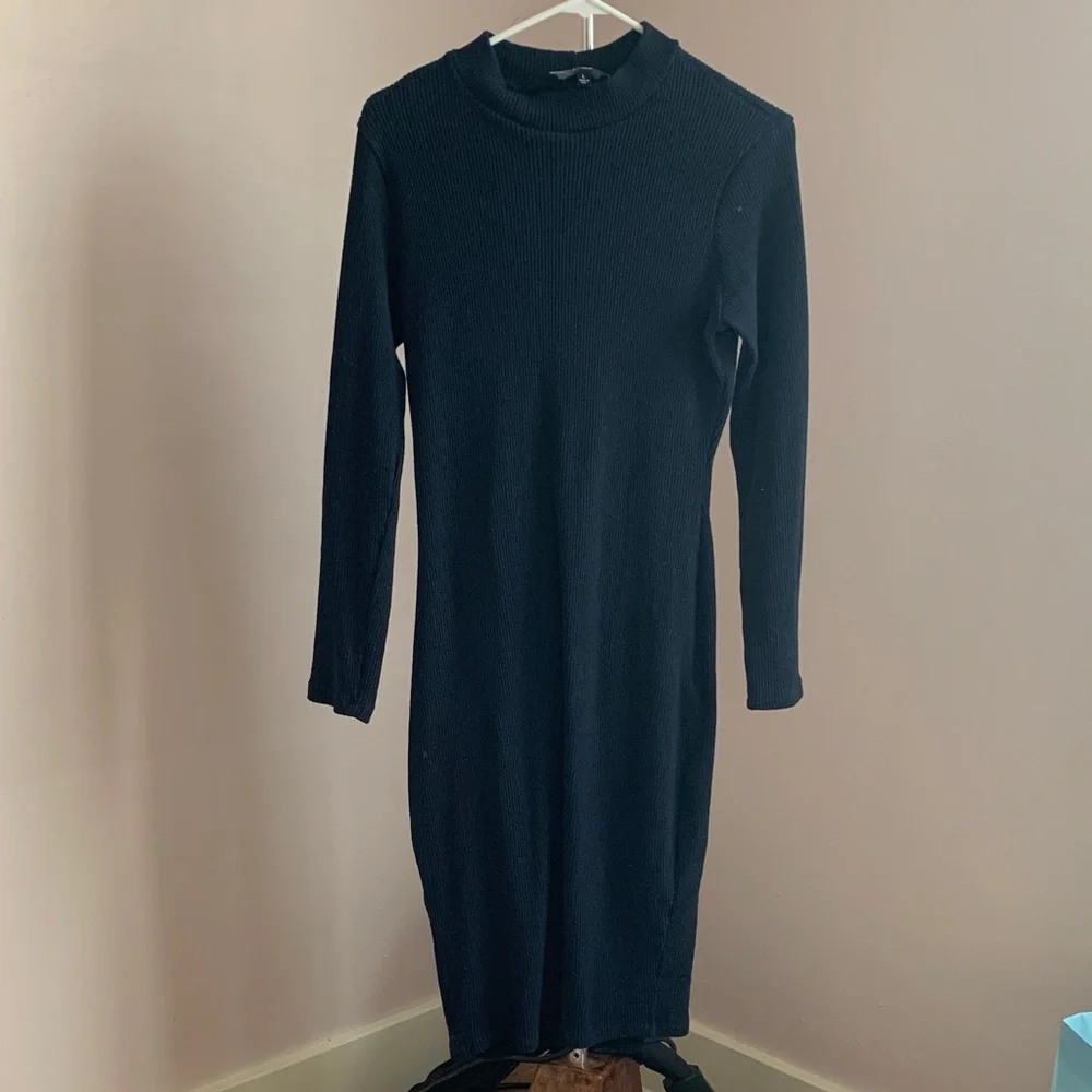 Lulu's Elegant Black Long Sleeve Dress - Picture 1 of 4